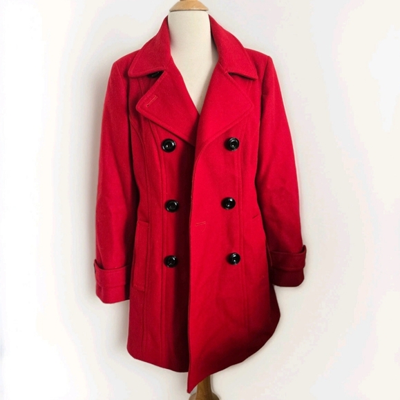 Anne Klein Vibrant Red Coat - Picture 1 of 6